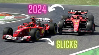 Ferrari F1 2024 vs Ferrari F1 2004 (SLICKS TYRES) - Monza GP