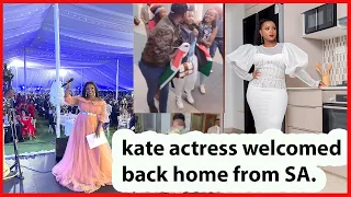 KATE ACTRESS WELCOMED HOME FROM SOUTH AFRICA AT THE JOMO KENYATTA INTERNATIONAL AIRPORT.