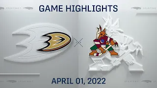 NHL Highlights | Ducks vs. Coyotes - Apr. 1, 2022