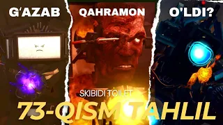 ITTIFOQ YOQASIDA • SKIBIDI TOILET 73-QISM PART 2 TAHLIL