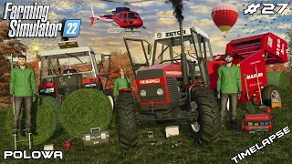 Baling 21 GRASS bales with ZETOR 12145 and Mascar 2120 | Polowa | Farming Simulator 22 | Episode 27