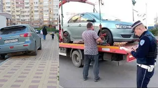 🔥#1. Эвакуация Митсубиси с тротуара в микрорайоне Суворовский. (31.10.2023)🔥