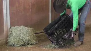 Filling and Hanging a Slow Feed Hay Bag