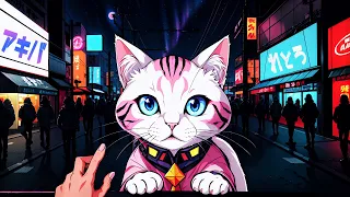 Akihabara Stray Cats 🐾 Synthwave Extravaganza | Feel the Nora NEKO Retrowave Pulse
