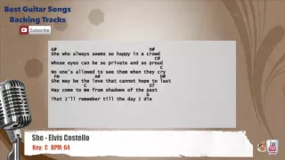 🎙 She - Elvis Costello Vocal Backing Track with chords and lyrics