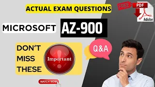 AZ-900 Important Actual Exam Questions | Microsoft Azure Fundamentals | 100% Pass | Free PDF