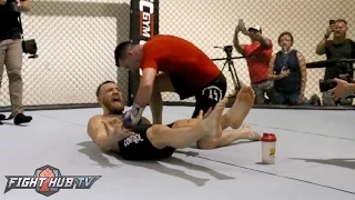 Watch Conor McGregor's CRAZY INTENSE AB Workout for Nate Diaz rematch!