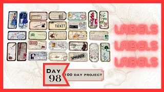 DAY 98 - FUN & EASY -  LABELS FOR JUNKJOURNALS ​ #the100dayproject #papercraft #junkjournalideas