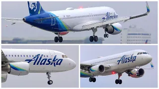 [4K] 2 ALASKA AIRLINES AIRBUS A320-214 ARRIVALS AT LAX - PLANE SPOTTING - JULY 2019