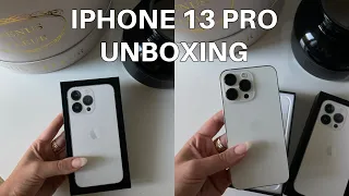 SILVER IPHONE 13 PRO UNBOXING 512GB | iphone review, camera test, + accessories haul!