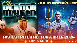 Julio hits 102.5 MPH heat OUT OF THE PARK! 🔥 (Fastest pitch hit for a homer in 2024)