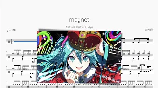 magnet【初音ミク & ryo】動態鼓譜 ドラム楽譜