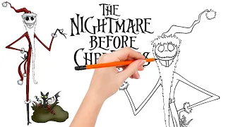 How to draw - Jack Skellington as Santa Claus - The Nightmare Before Christmas