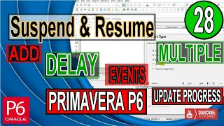 Suspend and resume activity in Primavera P6 adding delay events for Extension of Time | Tips tricks