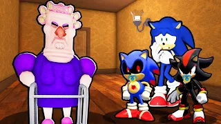 SONIC, BABY SONIC.EXE AND SHADOW VS ESCAPE GRUMPY GRAN IN ROBLOX