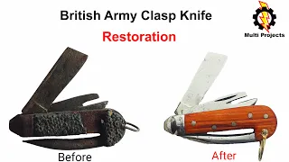 Very Rusty British Army Clasp Knife Restoration