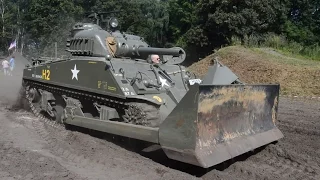 Sherman Tank Dozer in action!