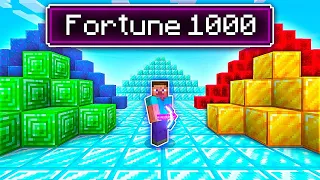 Hardcore Minecraft But With Fortune 1000 Pickaxe...