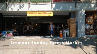 A Short Walk at Fremont Sunday Market in Washington US [4K/UHD]