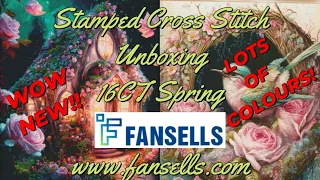 FANSELLS Stamped Cross Stitch Unboxing. #fansells #stampedcrossstitch #unboxing #pointdecroix