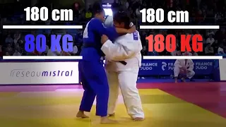 Extreme weight difference in womens judo fight