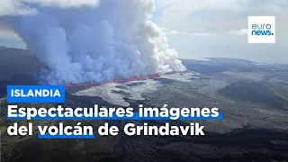 Drones captan las espectaculares imágenes de la erupción volcánica en Islandia