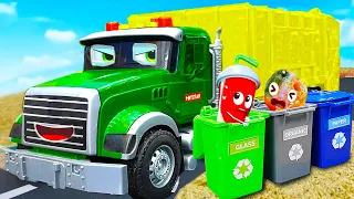 Who Threw The Trash Around? Garbage Truck Classify Waste | Zambo Color Toys