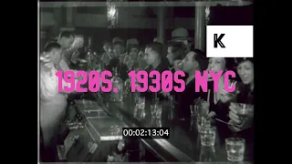 1920s, 1930s NYC, New Yorkers Drinking in Speakeasy Bar, Prohibition, Cocktails, 16mm