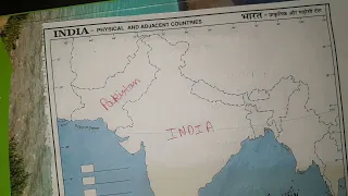 Neighbour Countries of India On Physical Map Of India | भारत के पड़ोसी देश|How To Fill Map Of India