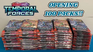 I opened 100 PACKS of TEMPORAL FORCES to try and COMPLETE THE SET!! (pokemon card opening)