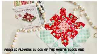 Fat Quarter Shop Sew Sampler Box BOM:   Block One  #pressedflowers #fatquartershop #sewsamplerbox