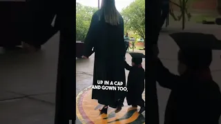 She walked the stage with her baby boy at her college graduation 👏