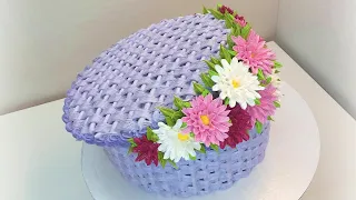 Тортик Корзинка с Хризантемами(крем БЗК). /Cake Basket with chrysanthemums(protein custard).