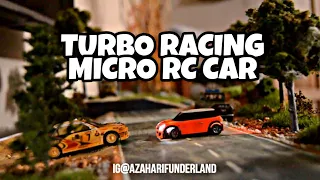 TURBO RACING MICRO RC CAR 1/76 WITH TRACK DIORAMA