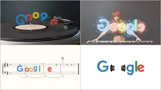 Google Logo Musical Intro Compilation - sheet music, piano and sounds