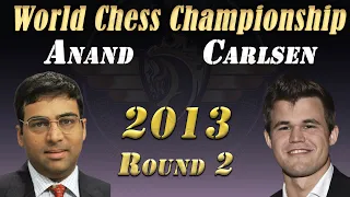 Magnus Carlsen Vs Viswanathan Anand | World Chess Championship 2013 | Caro-Kann Defense | Game 2