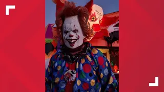 Scary clown with chainsaw has been scaring kids every Halloween at their Midland home