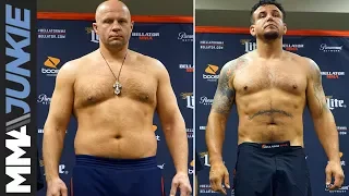 Bellator 198 official weigh in highlights  Fedor Emelianenko vs  Frank Mir