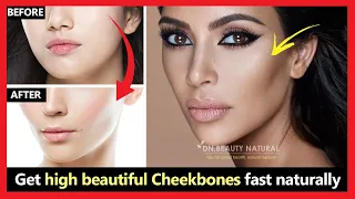 Fast result! How to get High Beautiful Cheekbones with Facial exercise & massage (Slim face quickly)