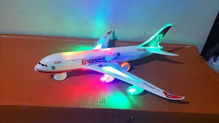 Unboxing and Review of kingfisher boeing light music toy airbus A380 bump n go