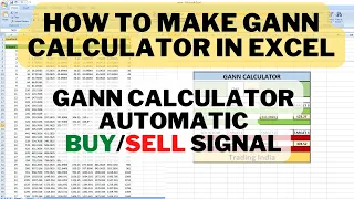 How to Make Gann Calculator in Excel | Gann Calculator Automatic Buy Sell Signal | Trading India