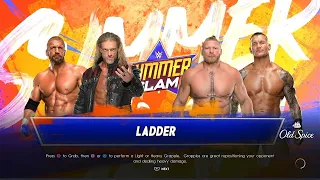 Triple H and Edge vs Brock Lesnar & Randy Orton in a LADDER MATCH   WWE 2K22 Gameplay Summerslam HD