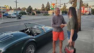 Melanie's first ride in a real 289 Ford Cobra.