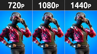 RX 580 test in Fortnite — 1440p vs. 1080p vs. 720p