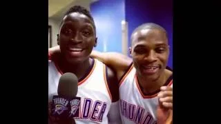 Westbrook and Oladipo Singing on Media Day