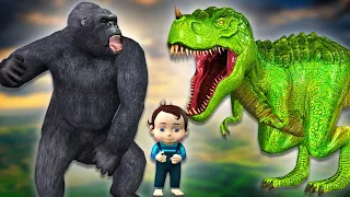 King Kong vs T - Rex amazing Fight || gorilla and dinosaur fight video by mr lavangam