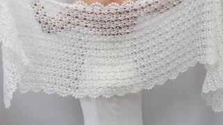 How to crochet the bride's distinctive shawl with the final decoration pattern