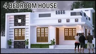 35'-0"x45'-0" 3D House Design With Detail | 4 Bedroom 3DHouse Plan  | Gopal Architecture