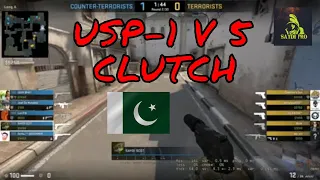 CS:GO USP 1v5 Ace Clutch 1080p60fps - Saad Gaming