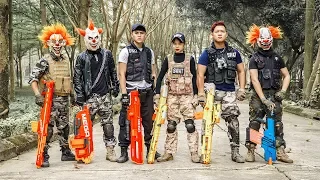LTT Films : Squad Silver Flash Nerf Guns Fight Crime Group Camouflage Tiger Mask